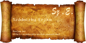 Szádeczky Erika névjegykártya