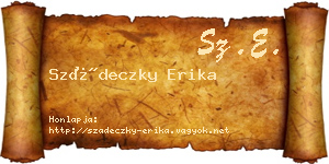 Szádeczky Erika névjegykártya
