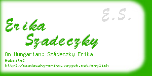 erika szadeczky business card