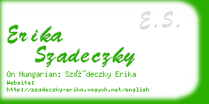 erika szadeczky business card